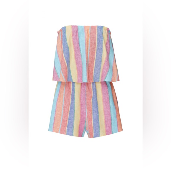 🌈 SHOW ME YOUR MUMU Thelma Multicolored Romper. Good Condition! Size MEDIUM - Picture 4 of 12